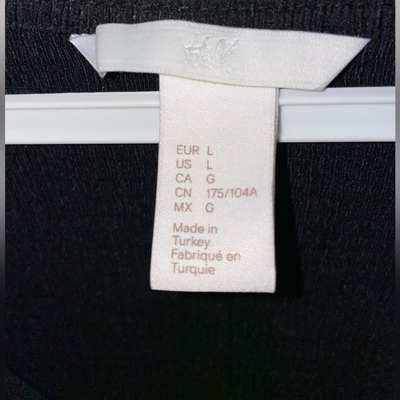 H&M Black Blouse with Ruching & Frill Detailing (Size Large) - Picture 5 of 6